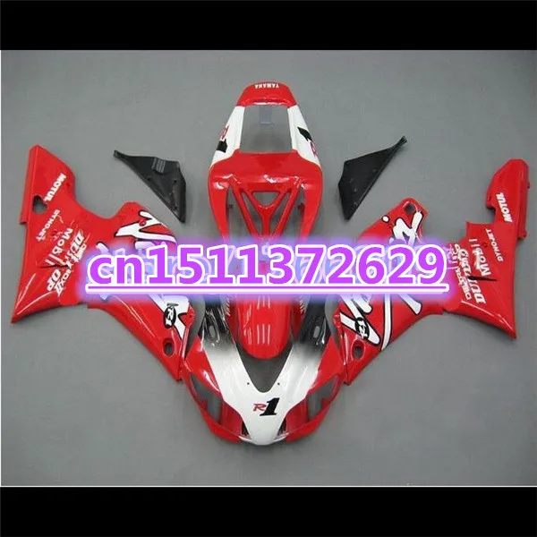 

100%Fits Fairing Set for YZFR1 98-99 YZF1000 1998 1999 R1 YZF R1 98 99 Plastic Kit YZF1000 98 99 red white body work-D D