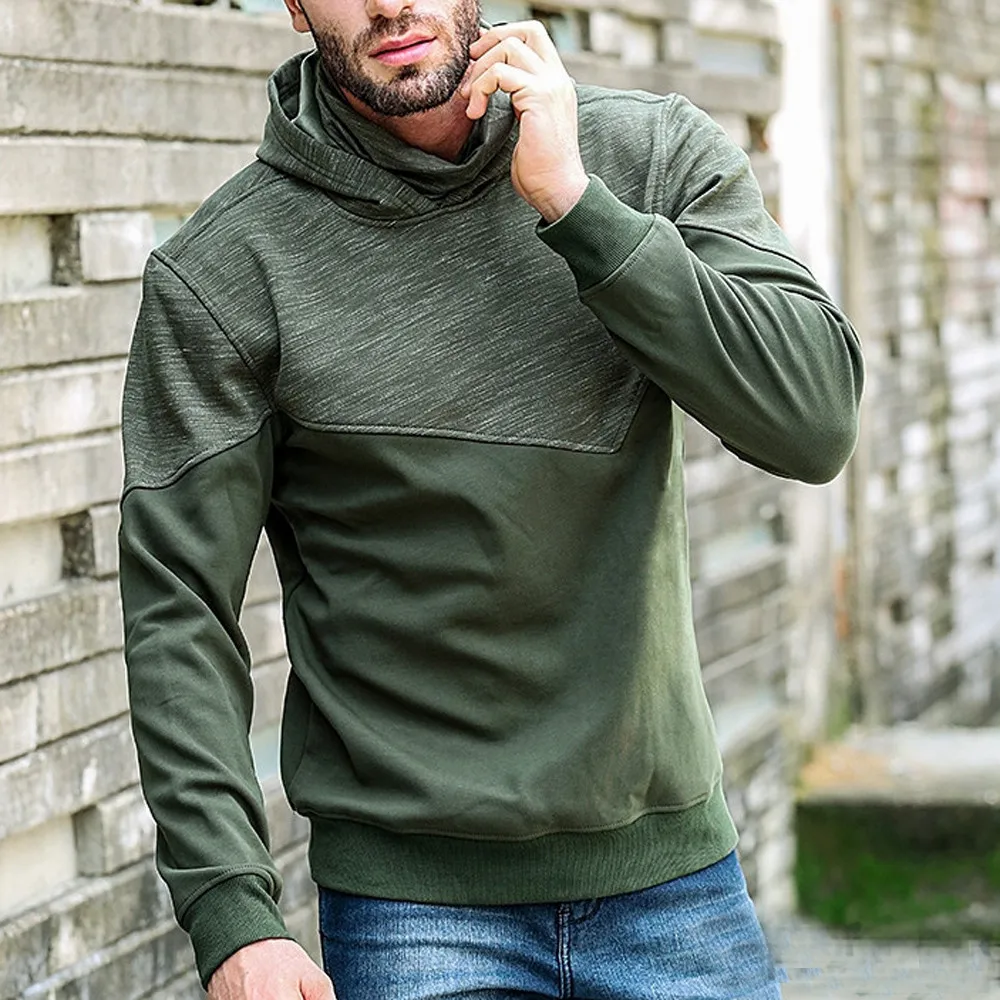 Army Green Модные мужские осенние толстовки кашемировая маска Мужской пуловер с длинным рукавом Толстовка с капюшоном топы блузки мужская одежда - Цвет: Army Green