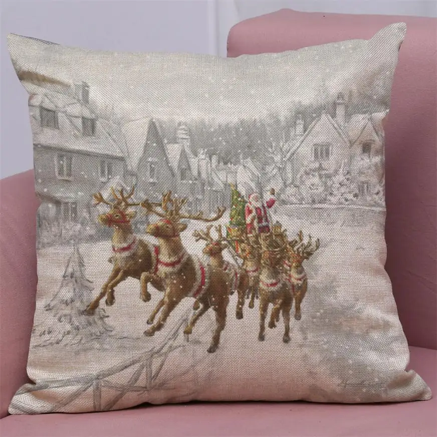 C Счастливого Рождества Подушка Чехол Санта Подушка с Санта Клаусом, декоративная наволочка для подушки чехол s Подушка для украшения дома, дивана, декор Fronha da almofada 807 - Цвет: C