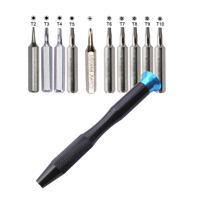 Набор безопасных отверток 10 в 1 биты Torx T2 T3 T4 T5 T6 T7 T8 T9 T10 PH000 для iPhone Huawei Vivo Samsung Macbook