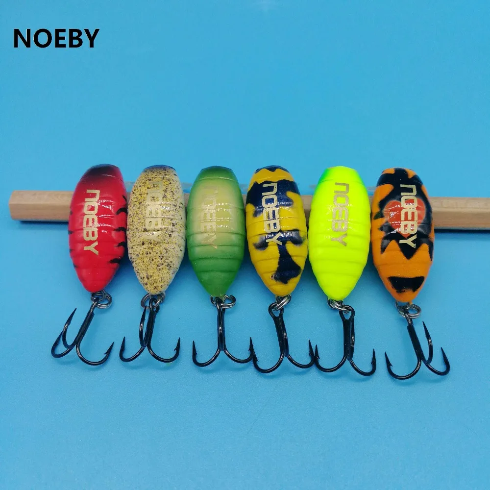 NOEBY 3 шт./лот мини приманка для ловли насекомых твердая захвата рыболовная 2 г/28 мм 6