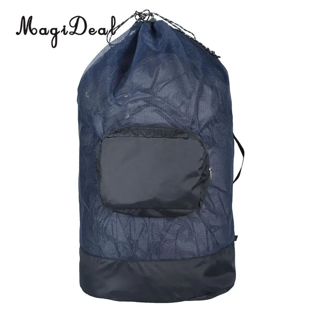 

Lightweight Foldable Mesh Duffel Backpack Dive Bag w/ Compact Pocket for Scuba & Snorkeling Drawstring Kayaking Boating Sailing