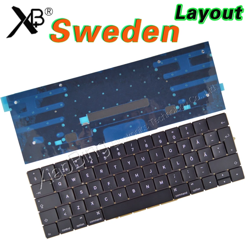 Новая клавиатура A1707 для Macbook Pro Retina 15 ''A1707 SE шведская подсветка EMC3072 EMC3162 2016 2017