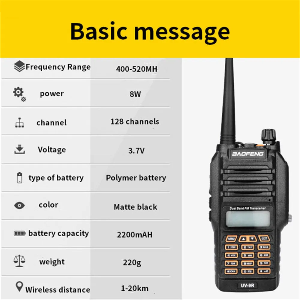 BF UV9R рация XJ 94 Baofeng Водонепроницаемая УФ Двухдиапазонная радио антенна ручной