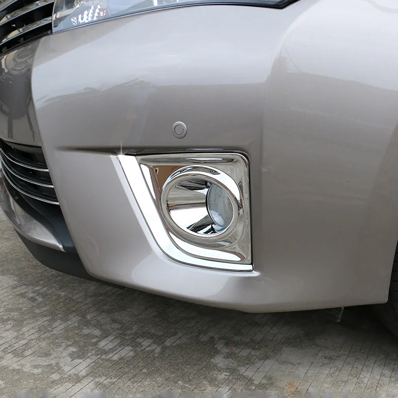 

WELKINRY car auto cover styling For Toyota Corolla Altis E170 2013 2014 2015 2016 2017 ABS chrome front head fog lamp light trim