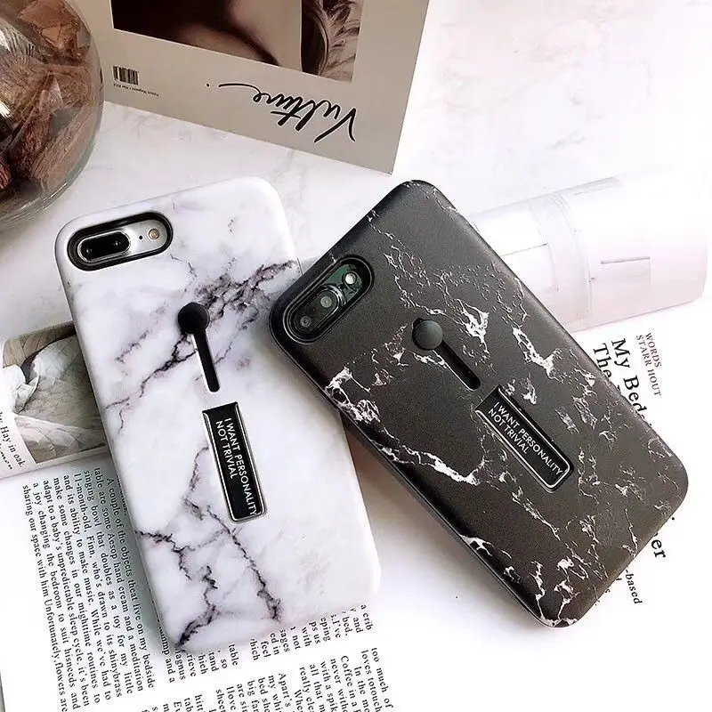 Стильный ретро Мрамор узор стенд Кольцо Держатель Жесткий Чехол для iPhone X 8 6s 7 Plus |