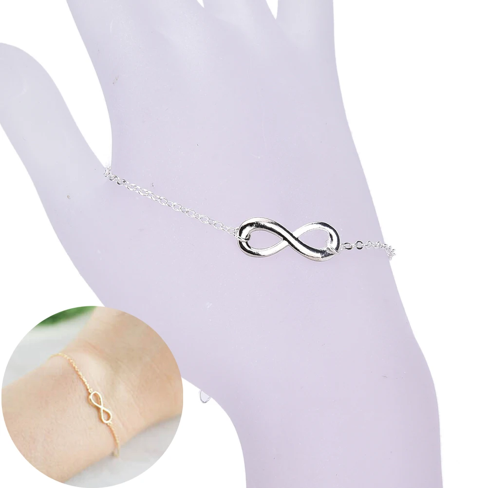 Женский браслет женский теннисный Infinity Link простой дизайн двойной Lucky Numbers 8