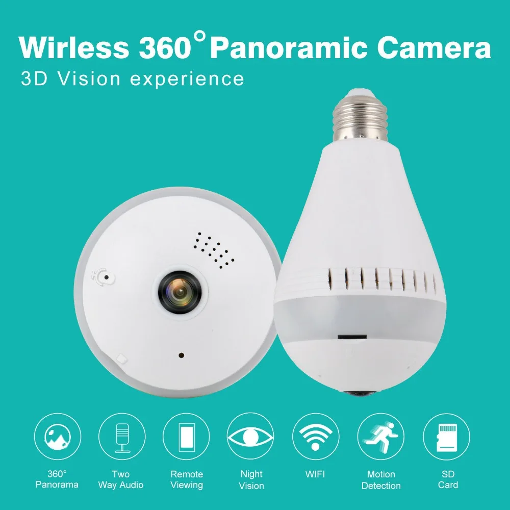 Камера видеонаблюдения рыбий глаз 1080P 360 дюйма Wi-Fi ночное видение 32 ГБ 64 |