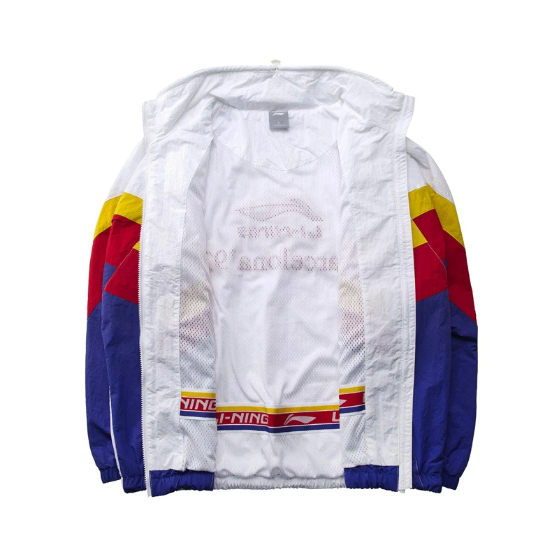 Li Ning унисекс трендовая куртка нейлоновая сетчатая дышащая на молнии хит цвета