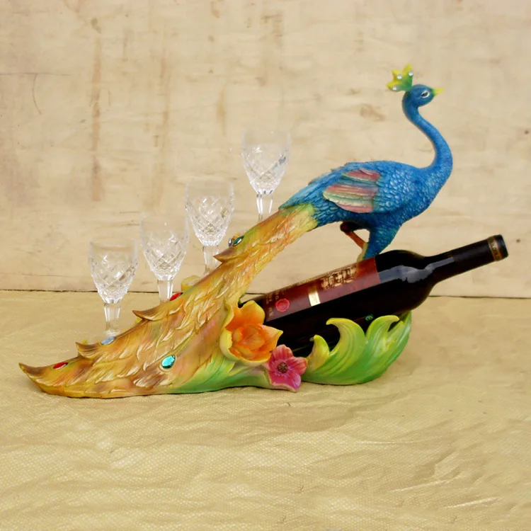 1 шт. высокое количество красивые украшения в виде павлина подставка для вина из