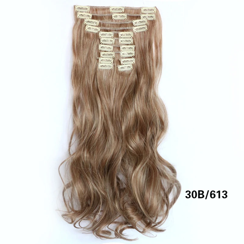 Вьющиеся большая волнистые 12 шт./компл. зажим-в полный головы смешанного цвета Haiir