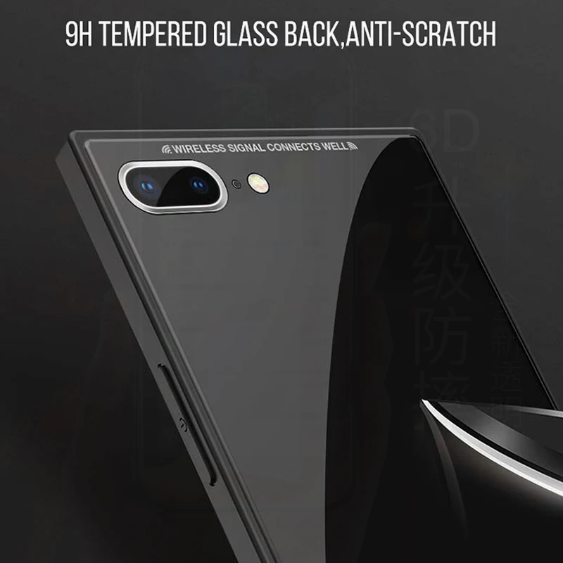 Роскошный брендовый прямоугольный чехол для iPhone 7 iphone 8 квадратный из закаленного