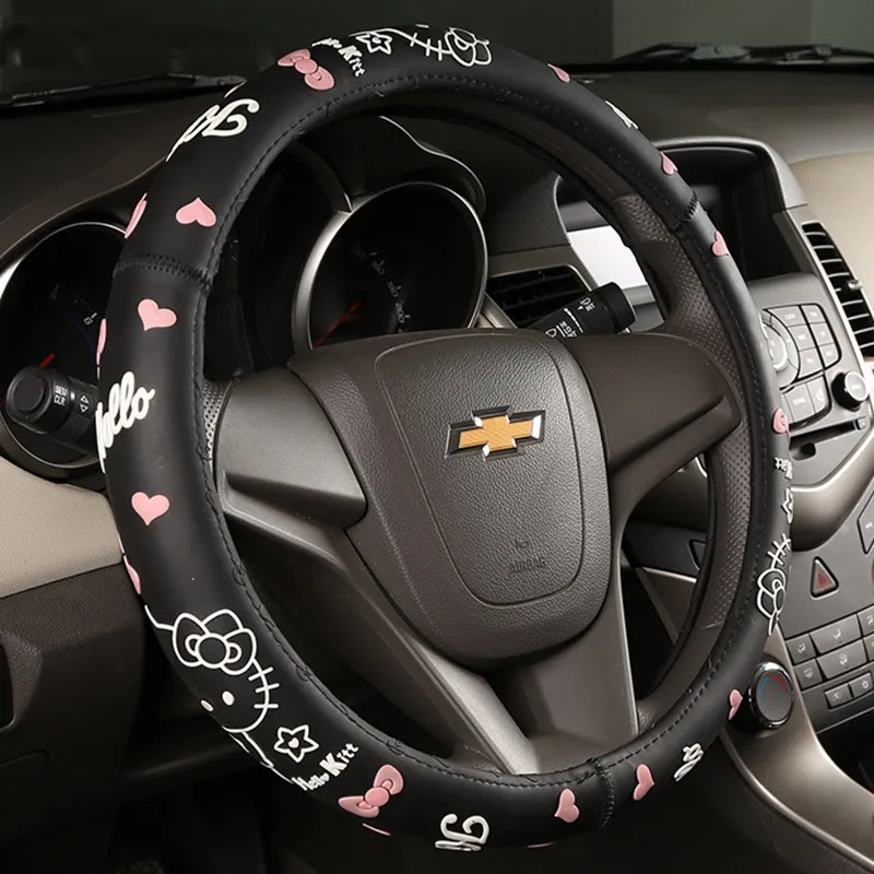 Женский модный милый латексный чехол рулевого колеса автомобиля с рисунком hello