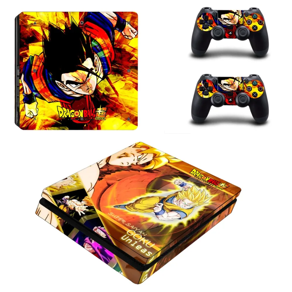 Виниловая наклейка Dragon Ball и Super Goku PS4 Slim Skin для консоли Playstation 4 2 контроллера |