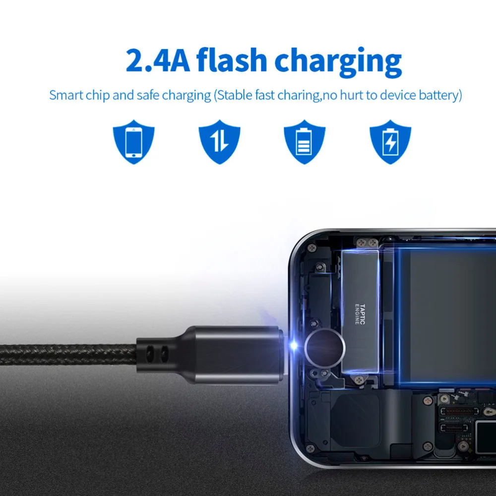 CHOETECH USB кабель для iPhone XS Max 5V 2.4A Реверсивный дата и Зарядка Кабели мобильных