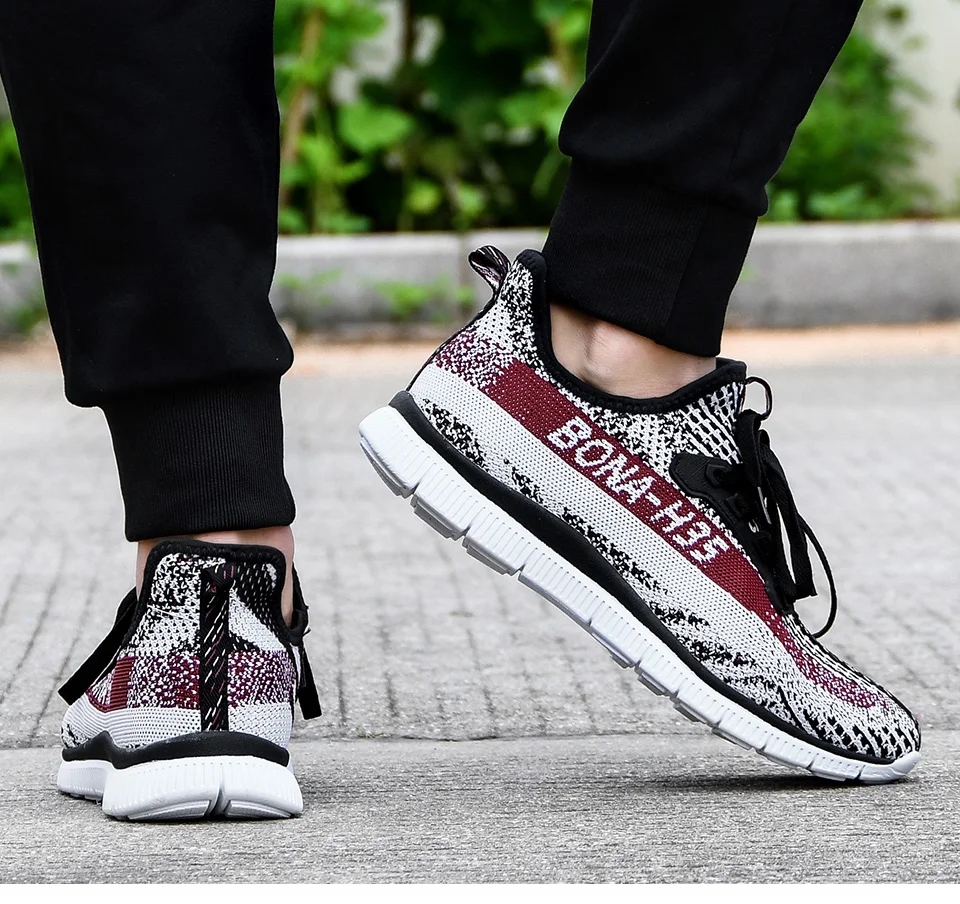 BONA/Новинка года; сезон лето; chaussure homme; уличная Мужская обувь для бега; сетчатые кроссовки; Мужская Спортивная обувь; прогулочная обувь; Мужская удобная обувь