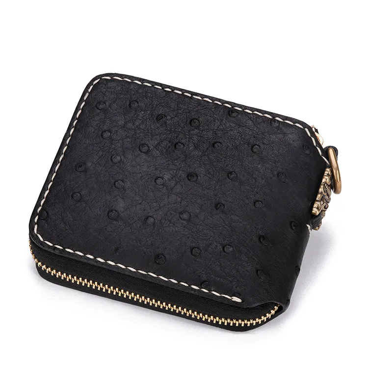 Короткие Кошельки ручной работы из коровьей кожи страуса кошельки клатч для