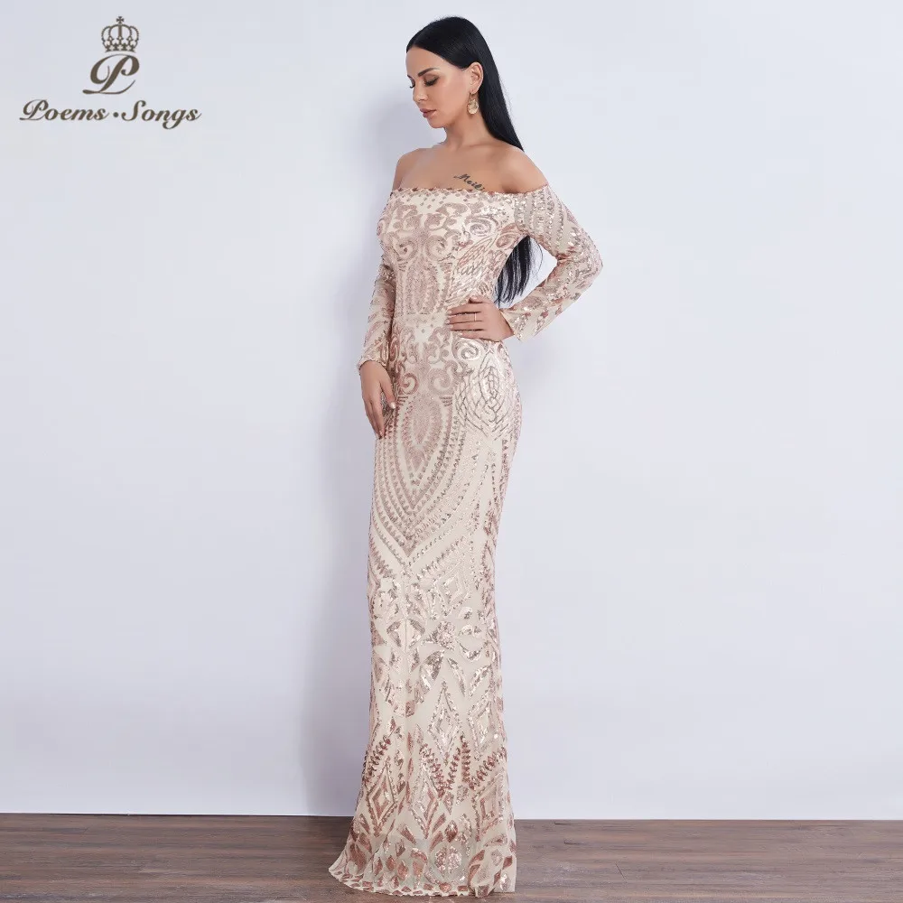 Новинка, вечернее платье с длинным рукавом и блестками, vestido de festa, официальное платье русалки, vestido de noche robe de soiree, платье для выпускного вечера