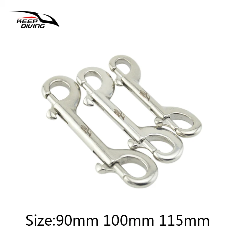 

316 Stainless Steel Scuba Diving Double Ended Hook BCD Snap Hook Clip Bolt kit Quick Draw 90MM/100MM/115MM for Diving Equipment.