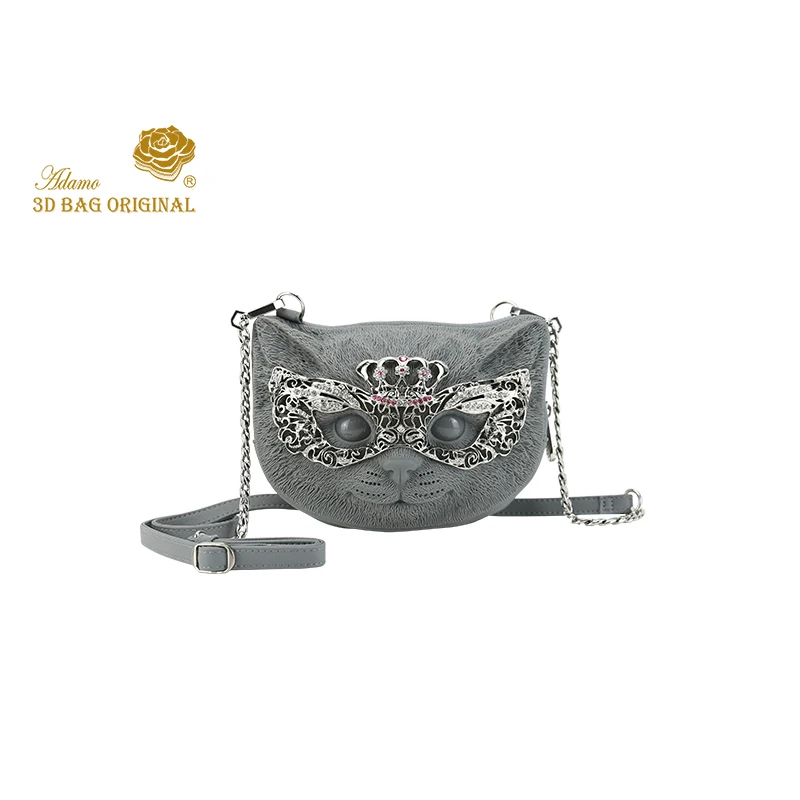 Adamo, 3D сумка, оригинальная, корона, маска для глаз, кошка, слинг, сумка для женщин, женская повседневная сумка, универсальная, высокое качество, женская сумка на плечо - Цвет: Dark grey