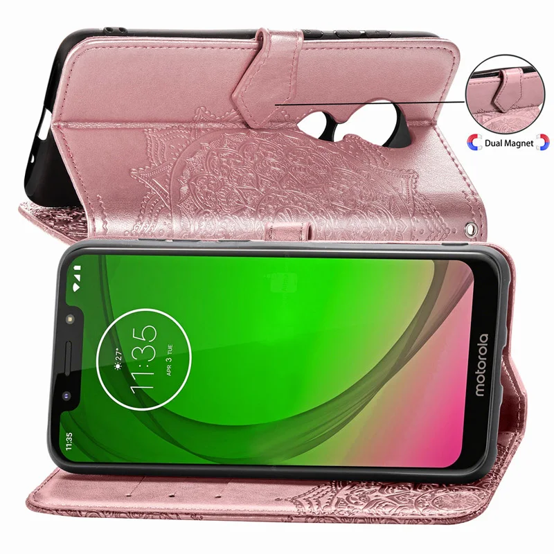 Чехол-книжка из искусственной кожи для Motorola MOTO G7 Play чехол-кошелек смартфона чехол