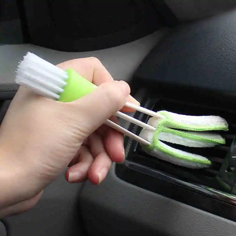 

Portable Double Ended Car Air Conditioner Vent Slit Cleaner Brush Instrumentation Dusting Blinds Keyboard Cleaning Brush FPing