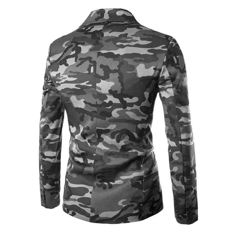 Мужской повседневный Блейзер TANGNEST камуфляжный пиджак на одной пуговице