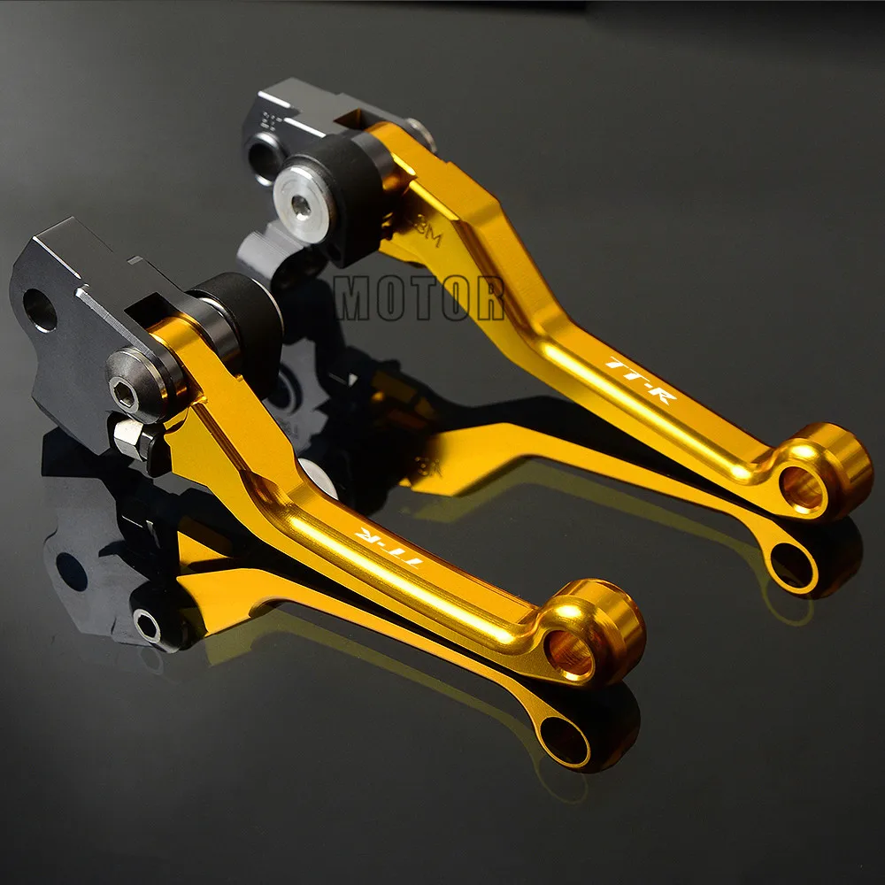 Gold For TTR250 Мотокросс DirtBike ЧПУ Pivot тормозные рычаги сцепления для YAMAHA TTR250 93-97 TTR600 98-02 TTR 250 600 Ручка велосипеда ямы окунь рычаг - Цвет: Gold For TTR250