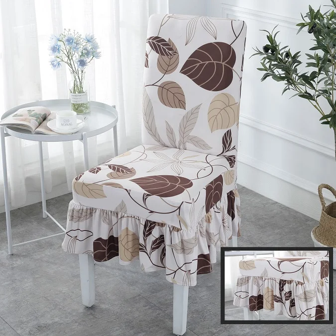 Ruched Chair Cover03 Чехлы для обеденных стульев с рисунком для домашнего использования, спандекс для защиты стульев от пятен и грязи - Цвет: Ruched Chair Cover03