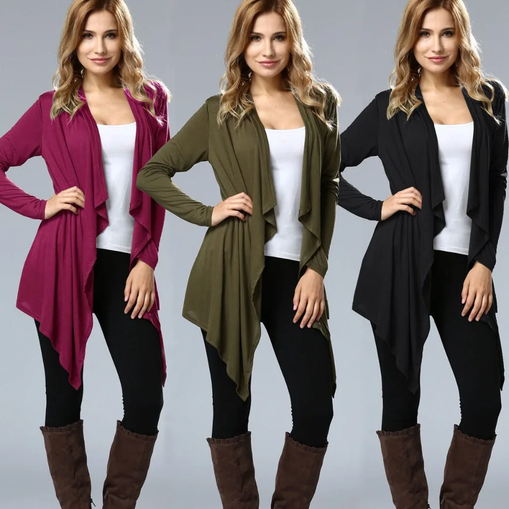 2019 модная Женская Асимметричная куртка с открытым воротом Весна Осень женская