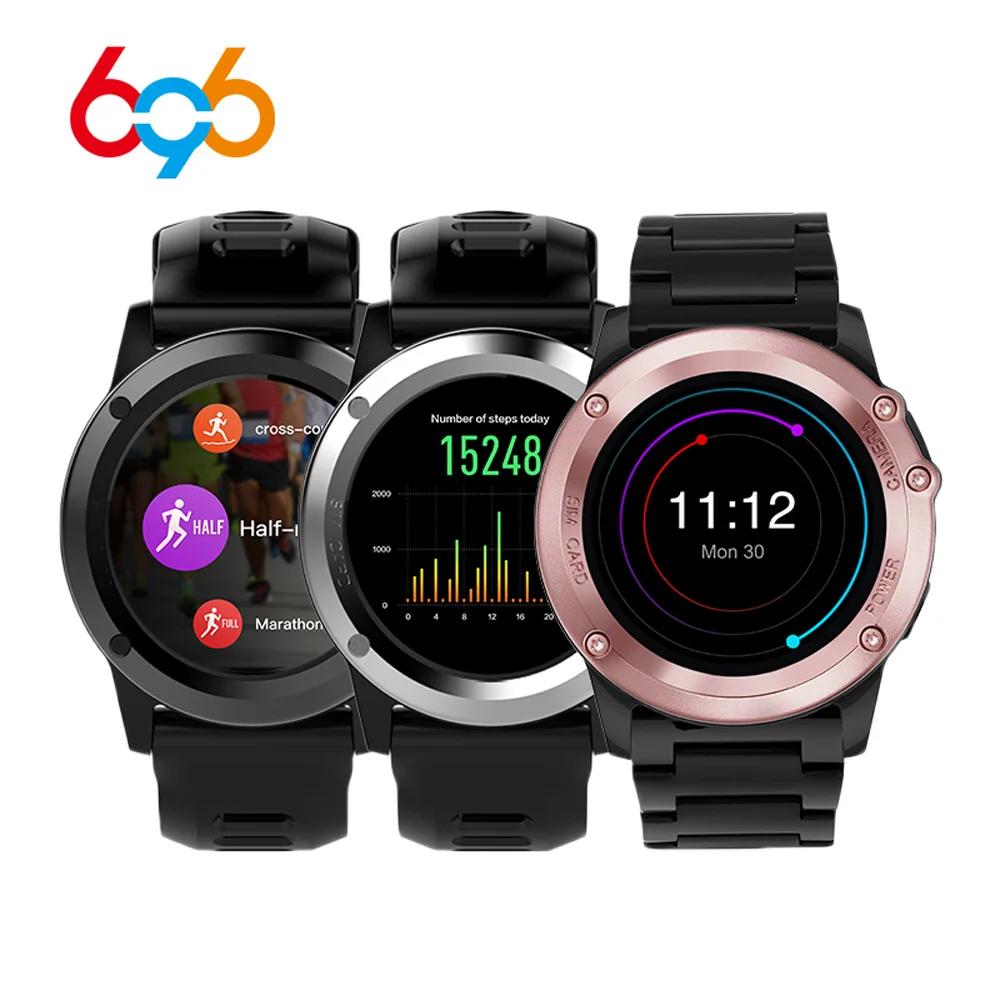 696 H1 Smart Watch Android 4.4 OS Sports Smartwatch MTK6572 512MB 4GB ROM GPS SIM 3G Heart Rate Monitor Camera IP68 Waterproof |