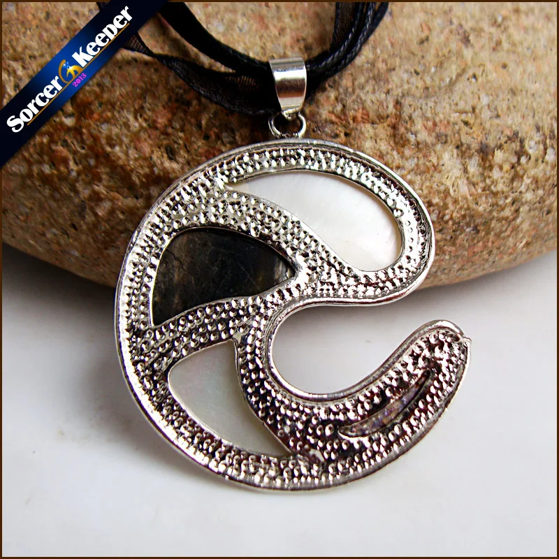 SorceKeeper Natural Paua Abalone Shell Round Necklace Pendants Jewelry New Fashion Bijoux Women Leather Chain Necklaces SKA06 | Украшения и
