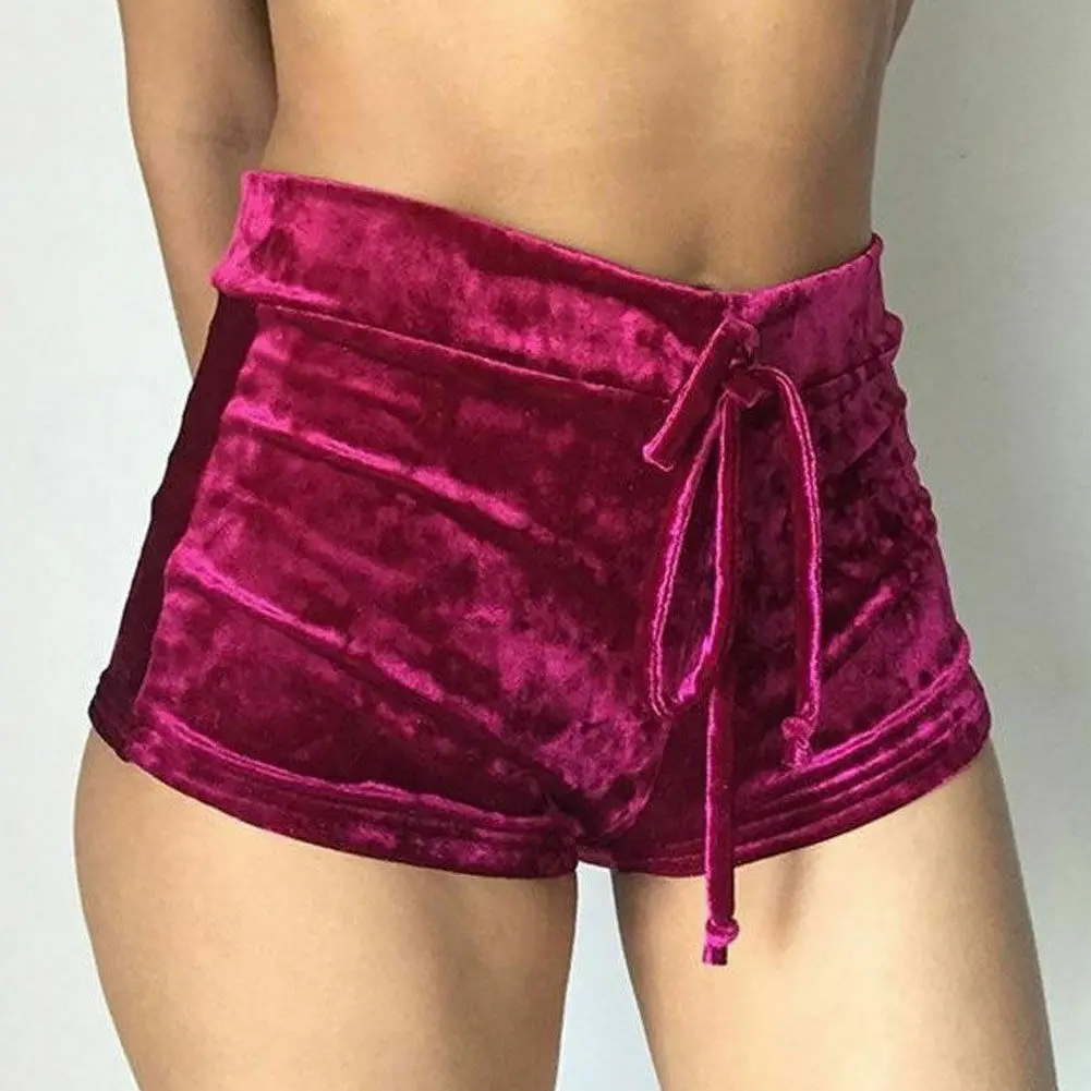 Wine Red Пикантные для женщин летние спортивные шорты Высокая талия узкие короткие шорты для женские укороченные брюки больших размеров эластичные повседневное бег - Цвет: Wine Red