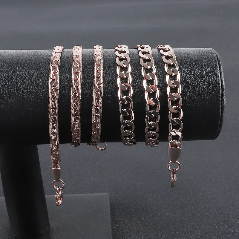 Медное ожерелье с покрытием из розового золота 2 шт./компл. цепочка коннекторами