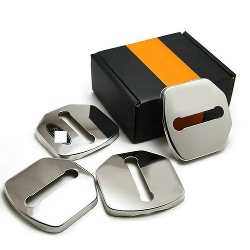 4 шт. отделка дверного замка Защита Чехол из нержавеющей стали для Ford kuga edge ESCORT aurus