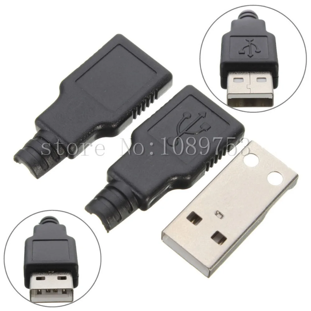 20x 4 контактный разъем USB типа A с пластиковой крышкой|4 pin male|usb plug connectorusb socket connector |