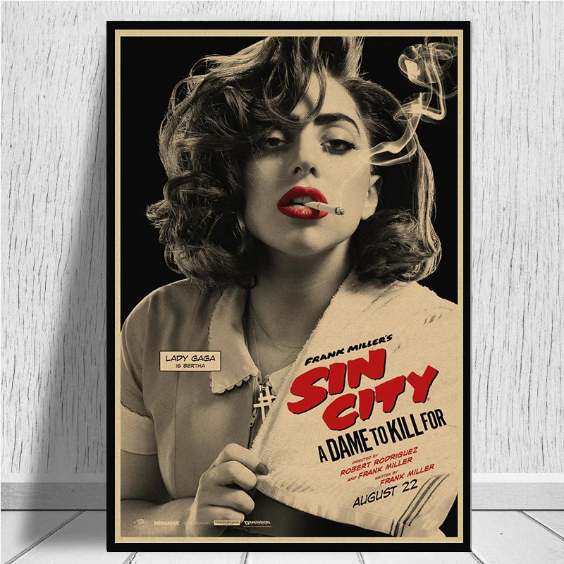 Сin City A Dame to Kill For Movie Poster винтажные настенные наклейки крафт бумага принты