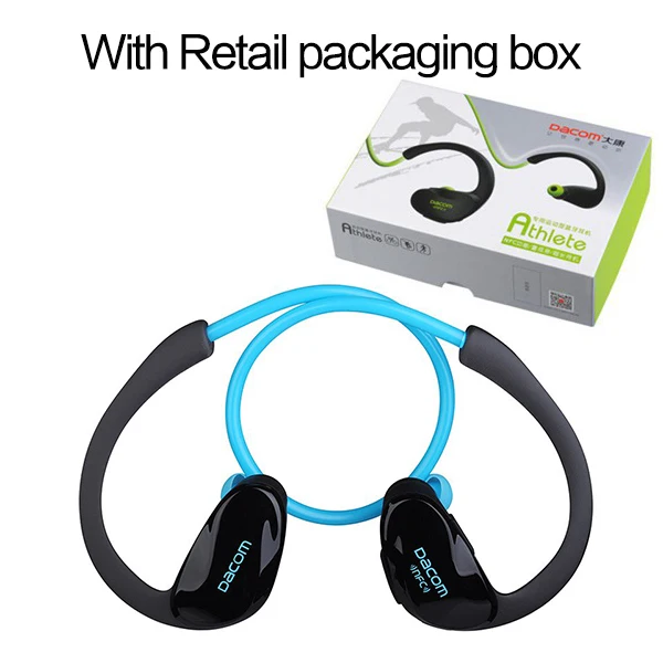 blue packaging box Оригинальные Dacom Athlete Bluetooth 4,1 Гарнитура беспроводные наушники спортивные стерео наушники с микрофоном и NFC - Цвет: blue packaging box