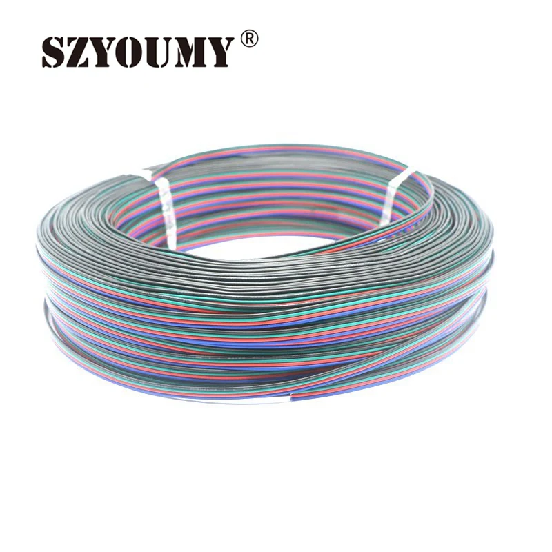 SZYOUMY 4 контактный кабель для RGB светодиодной ленты красный черный (белый) зеленый