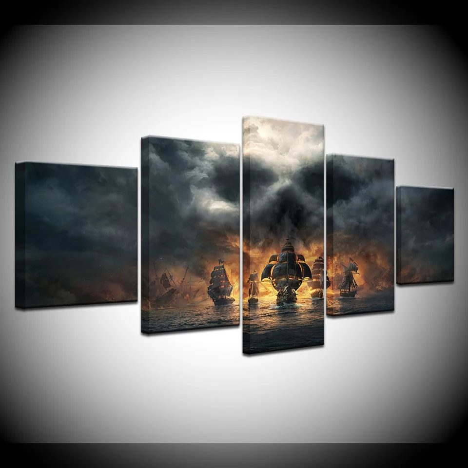 5 шт. картина из холста Пираты Карибского моря настенные художественные картины