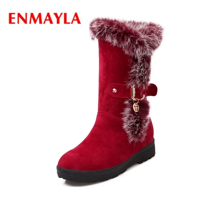 

ENMAYLA/Новинка 2020 года; Модные женские ботинки до середины икры с круглым носком и пряжкой на ремешке; Женские ботинки на квадратном каблуке; ...