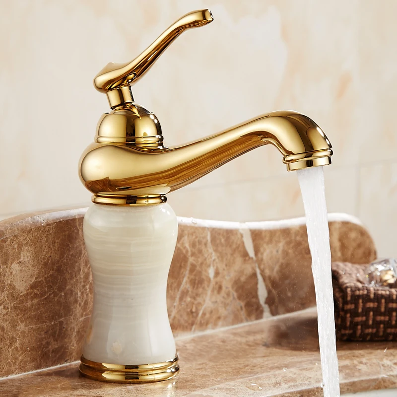 Золотистый смеситель для раковины в европейском стиле смесители ванной комнаты