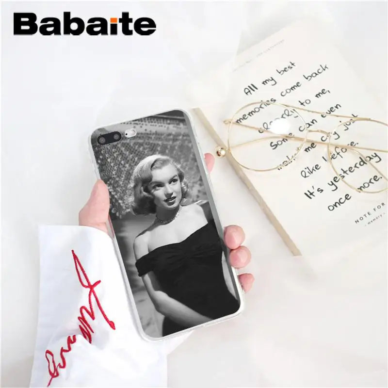 Babaite marylin monroe, TPU, аксессуары для телефонов, чехол, оболочка для iPhone 8, 7, 6, 6S Plus, X, XS MAX, 5, 5S, SE, XR, 10, чехол
