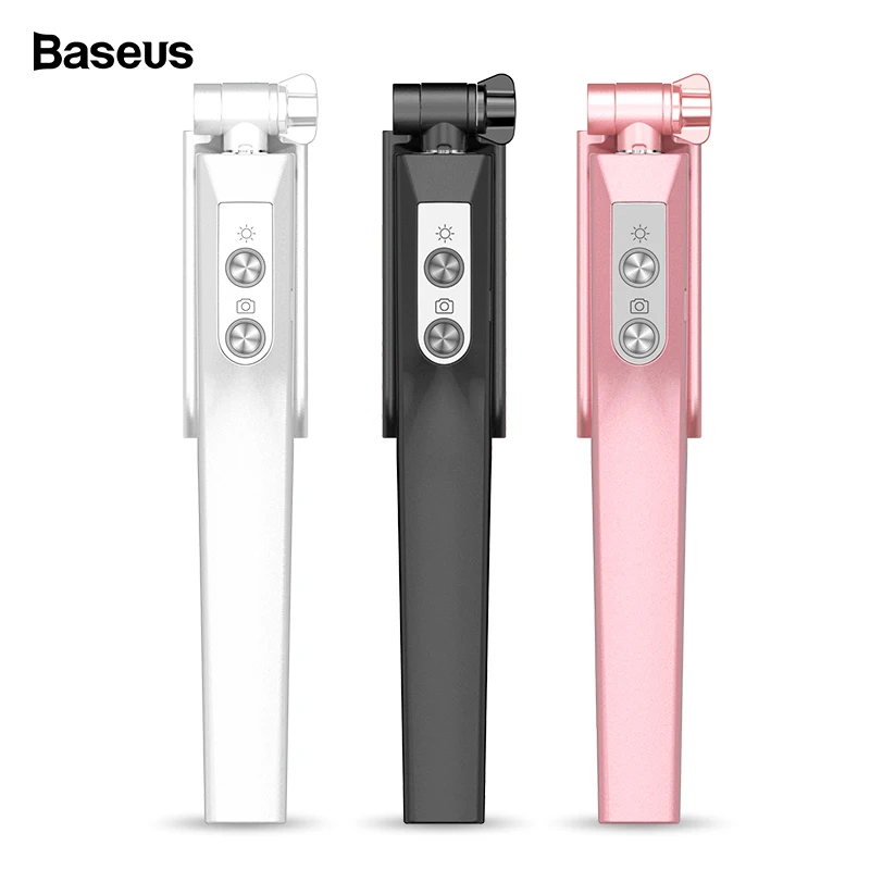 Селфи-палка Baseus, Bluetooth, монопод со светодиодной вспышкой, заполняющий светильник, зеркало заднего вида, селфи-Палка для телефонов iPhone, samsung, Xiaomi, Android