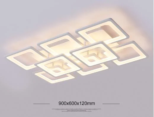 900x600mm Прямоугольная современная светодиодная потолочная люстра для гостиной спальни AC85-265V квадратная Потолочная люстра - Цвет абажура: 900x600mm