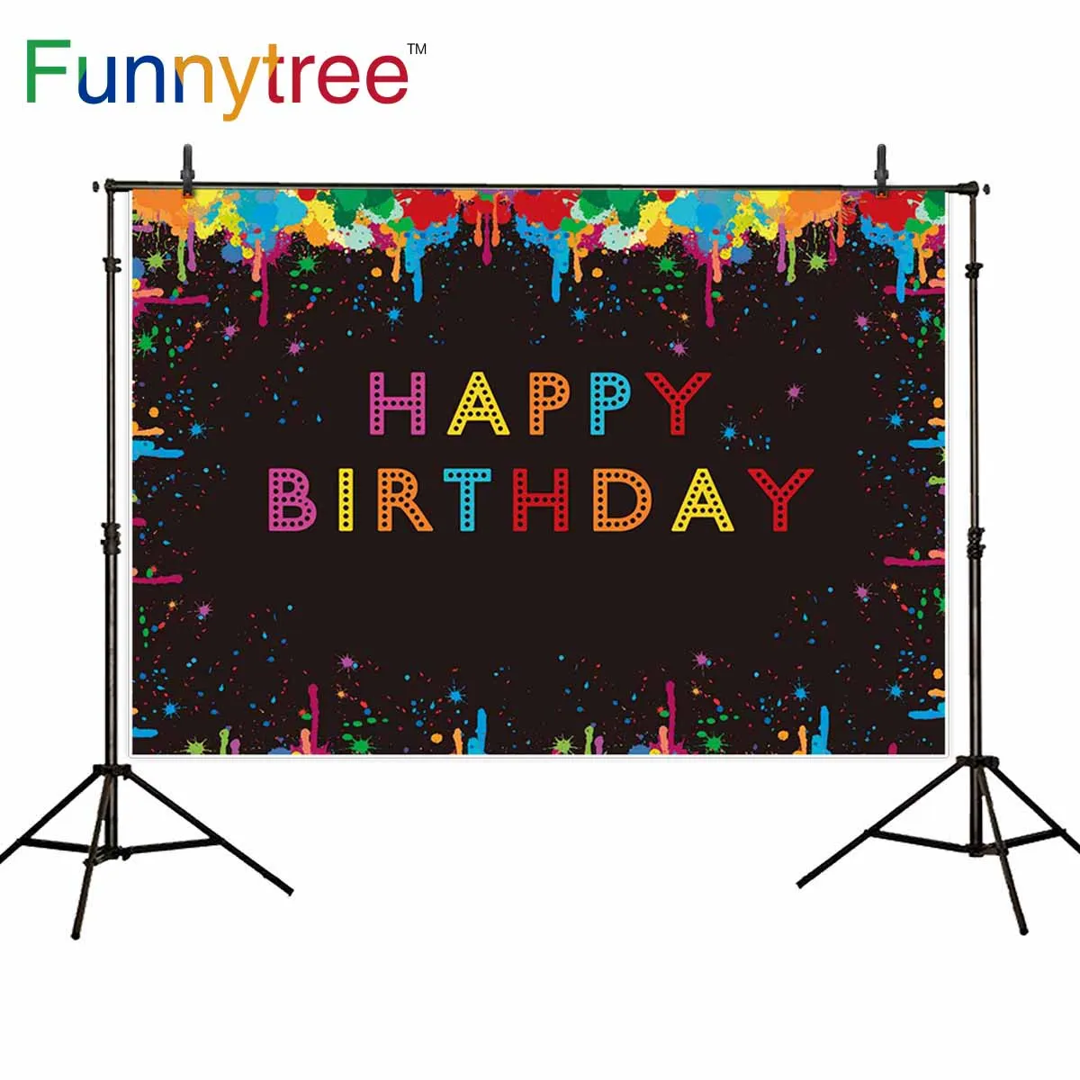 

Фотофоны Funnytree с красочными акварельными рисунками на день рождения для фотосъемки на заказ Фотофон из ткани