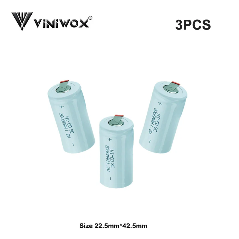 Настоящий 1.2В SC 2000mAh Ni CD перезаряжаемый аккумулятор батарея подc для 6 в 7 2 9 12 В 14 4 18