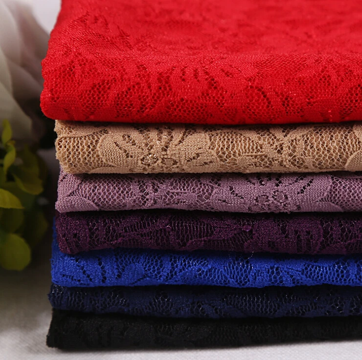 

1Yard Elastic Lace Trim White Red Embroidery Lace Fabric Wedding Dress Free Shipping