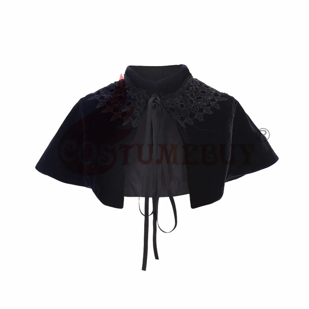 CostumeBuy черный бархатный плащ мантия пальто Wicca халат средневековый Викторианский платье элегантный для женщин шаль Косплей вечерние LARP костюм
