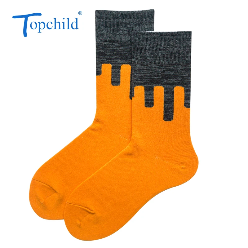 Topchild забавные orange Зимний толстый теплый из жаккардовой ткани носки Повседневное